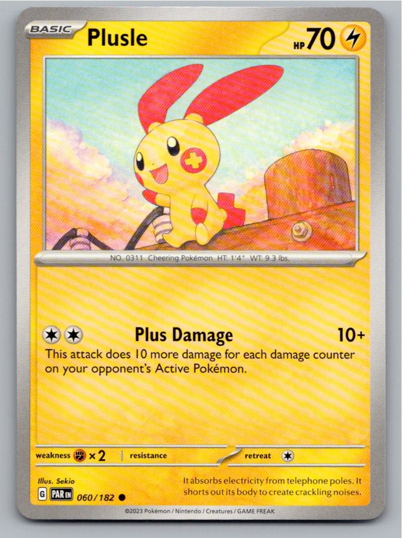 2023 POKEMON PLUSLE PARADOX RIFT 060/182 COMMON NM A42696 FREE S&H