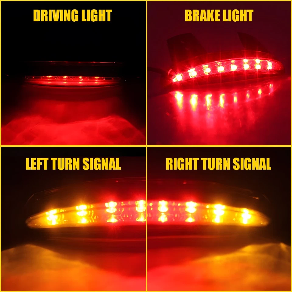 For Honda Shadow Spirit VT 1100 750 Motorcycle LED Turn Signal Brake Tail Lights - Image 3 of 4