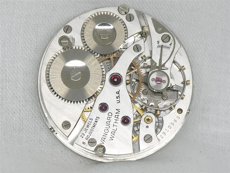 16S WALTHAM VANGUARD 23 JEWEL RAILROAD POCKET WATCH MOVEMENT & DIAL, RUNNING! - Image 3 of 4