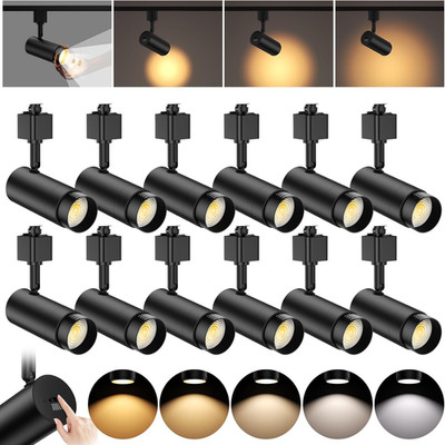 12 Pack 10W Dimmable Zoomable LED Track Lighting Heads, 5 Colors, CRI90+