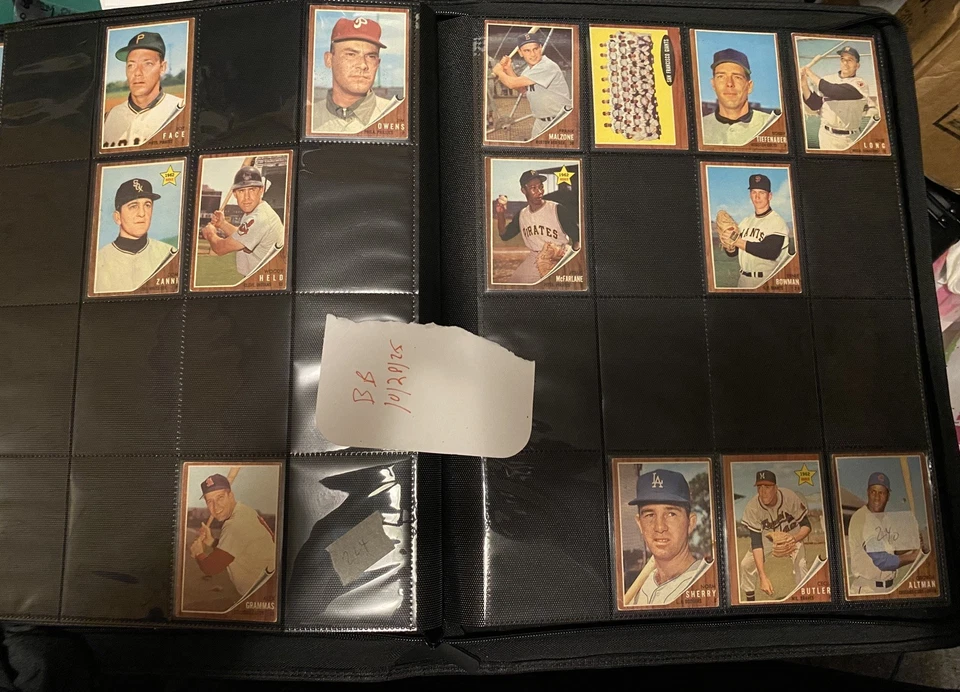 Lote de 240 tarjetas de béisbol Topps 1962 vintage bonificación 55 Bowman 65 Foto 3 de 4