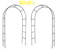 2X 2.4M Garden Arch Trellis Arched Metal Tubular Frame Climbing Plant Archway