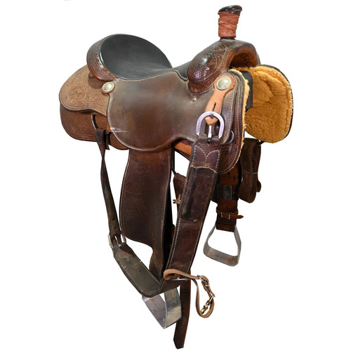 Used 16" Cactus Clay O'Brien Cooper Team Roping Saddle Code: U16CACTUSTRCO