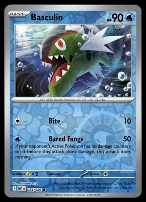 Basculin 024/086 Common White Flare Pokemon Reverse Holo Near Mint