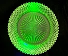 Uranium Green Anchor-Hocking Miss America 6 3/4" Plate - Glows with Blacklight
