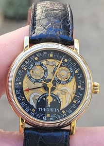 Orologio Meccanico Automatico Uomo Con Fasi Lunari - Cassa A Forma Di Barilotto