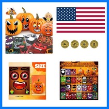 48 PCS Halloween Pumpkin Face Stickers for Kids Crafts, Pumpkin Decorating Ki...