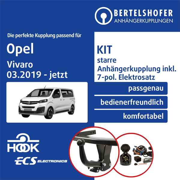 für Opel Vivaro C Typ K0 03.2019-Jetzt AHK Starr +7Pol Spezifisch E-Satz EBA-image