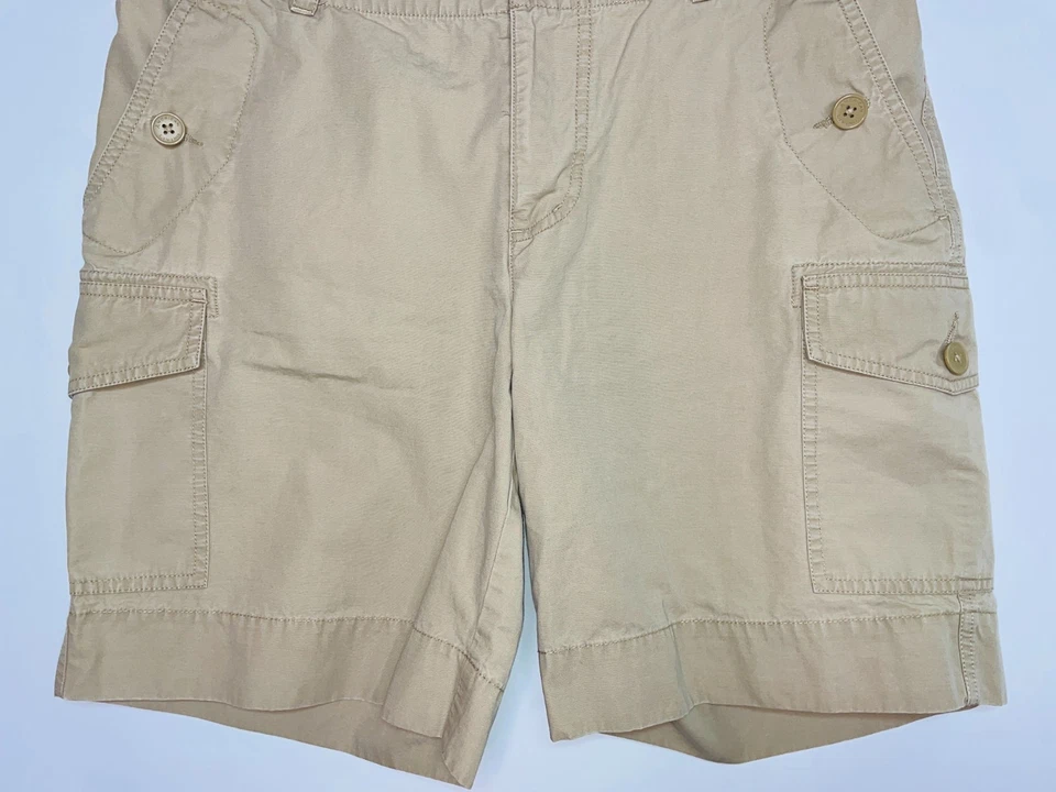 Pantalones Cortos Para Mujer American Living Caqui Talla 8 Cómodos Calce Relajado 100% Algodón Foto 3 de 4