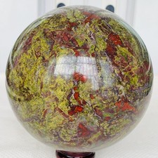 Natural dragon blood stone quartz sphere crystal ball reiki healing 2420G