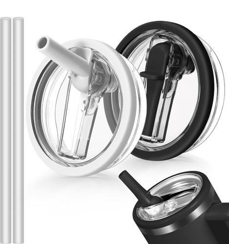 4 Pack 40 Oz Tumbler Replacement Lids Fit Stanley Flip Lid And Straws - Picture 1 of 9