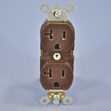 Leviton Brown INDUSTRIAL Receptacle SLIM Body Duplex Outlet 5-20 20A Bulk 5362-S