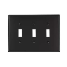 Black 3-Gang Toggle Wall Plate 1-Pack