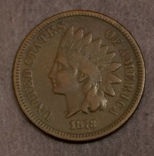 1873 Closed 3 Indian Cent VG Details Obverse Scratch Lot 4837