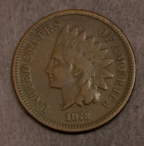 1873 Closed 3 Indian Cent VG Details Obverse Scratch  Lot 4837