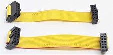 Yellow Flat Ribbon Cable 20cm 10 Pins IDC 2x5 2.54mm Female To Female 2 Pack
