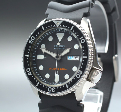 Vintage [N NEUWERTIG] SEIKO 7S26-0020 SKX007 schwarz Boy Divers 200m Herrenuh...