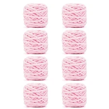 Blanket Yarn 8 Pack of 100g/3.5oz - Pink Chenille Yarn 6 Super Bulky - Knitti...