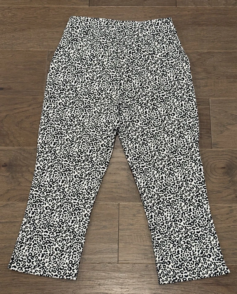 Capris elásticos Pull-on blancos y negros Renuar para mujer talla 4 Foto 4 de 4