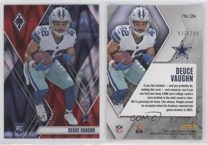 2023 Panini Phoenix Rookies Red Seismic /199 Deuce Vaughn #134 Rookie RC