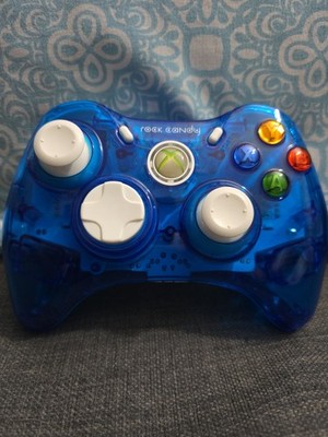 PDP Rock Candy Wired Controller Xbox 360 Blue Storm Clear See Through 037-010-NA