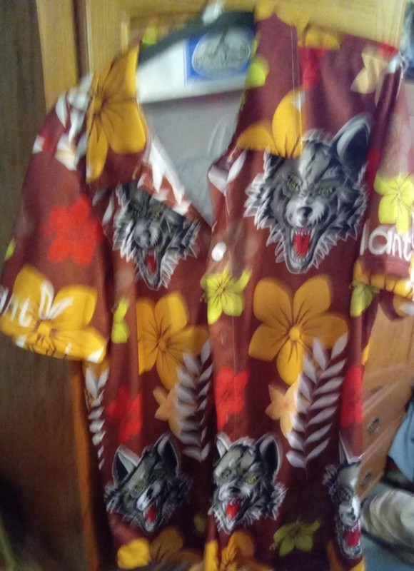 Chicago Wolves Hockey AHL SGA Hawaian Shirt Men's XL EUC