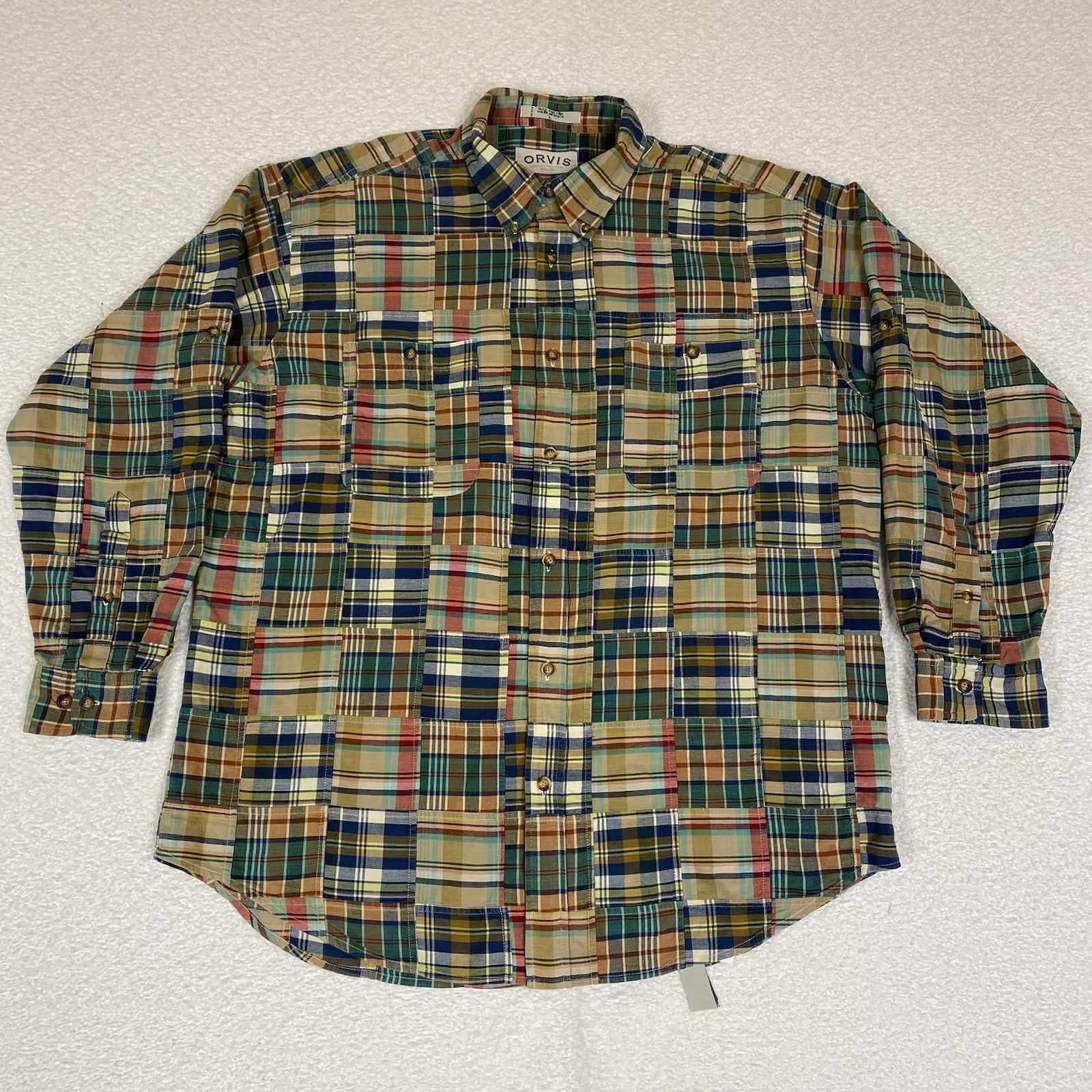 Orvis Mens L  Madras Patchwork - image 3