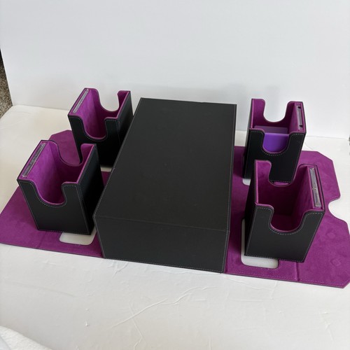 Boîte de jeu de cartes Kabinka pour MTG Commander, peut contenir 400+ 5 en 1, A1-noir violet - Photo 6/17