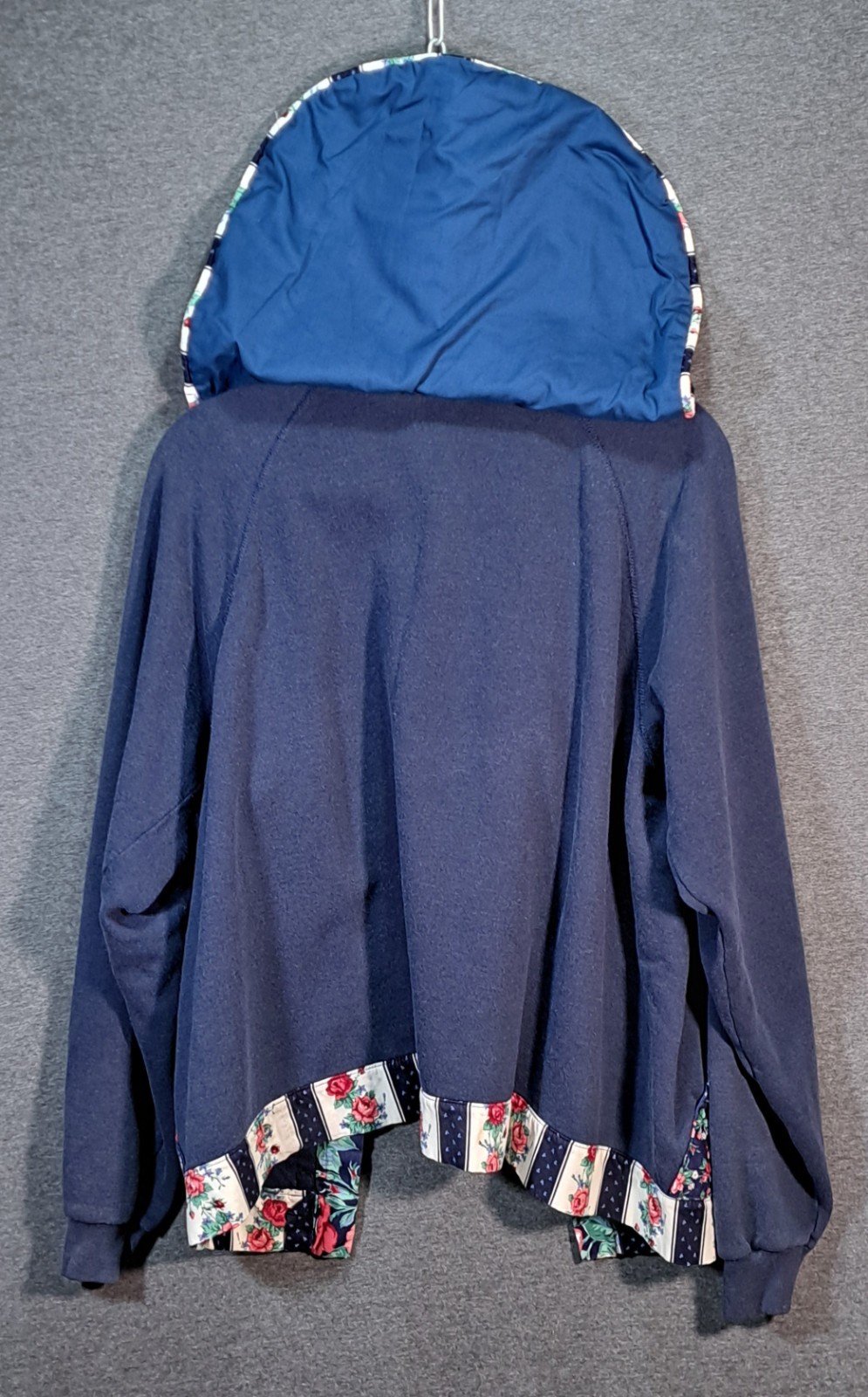 Womens Navy Blue Floral Patchwork Quilted Collar … - image 4