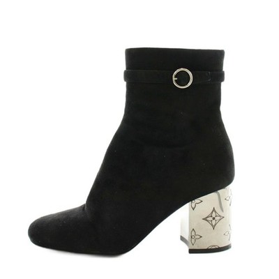 LOUIS VUITTON Boots Women's Size 36.5 Black Suede