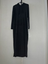 Fashion Nova Women’s Gray Hoodie Dress W/Front Pockets Lg Sleeve Sz L