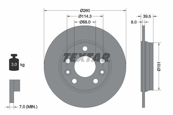 Textar 92327203 Bremsscheibe FüR Renault-image