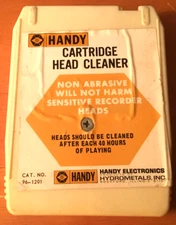 Vintage Handy 8 Track Player Head Cleaning Cartridge, Non Abrasive