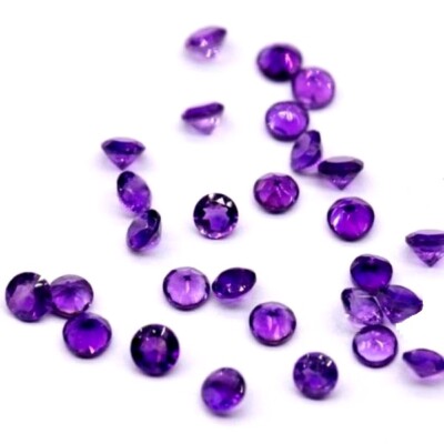 3MM TO 8MM NATURAL AFRICAN PURPLE AMETHYST ROUND CUT FACETED LOOSE GEMSTONE