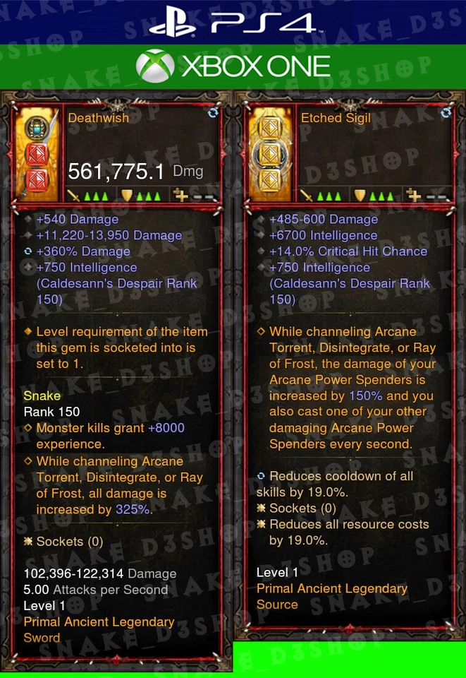 Diablo 3 - PS4 - Xbox One - Juego PRIMAL Legacy of Dreams totalmente modificado - Wizard Foto 3 de 4