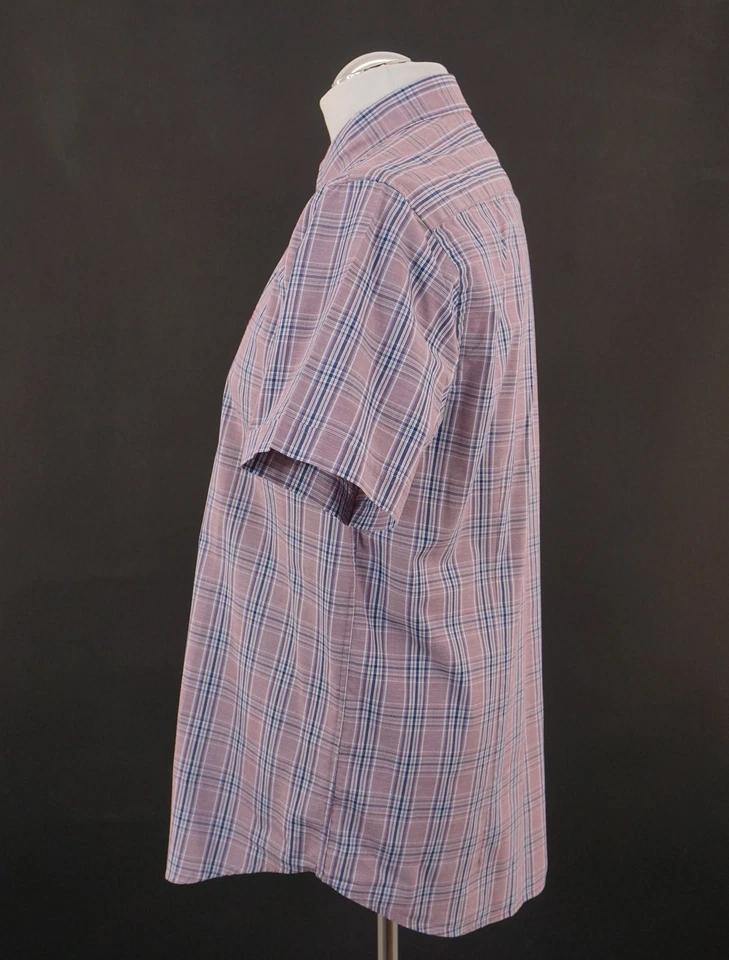 Bugatti Easy Care Business Hemd L lila blau kariert Kurzarm Button-Down B249 - Bild 4 von 4