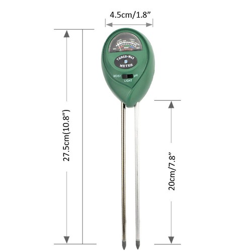 3 in 1 Round Head Moisture PH Meter Plant Flowers Garden Soil Analyzer Test Tool - Picture 8 of 10