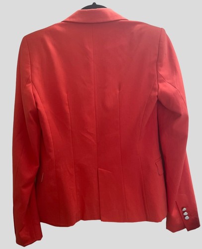 NWOT Zara Fully Tailored Blazer Notched Collar Single Button Closure Red Size S - Picture 3 of 8