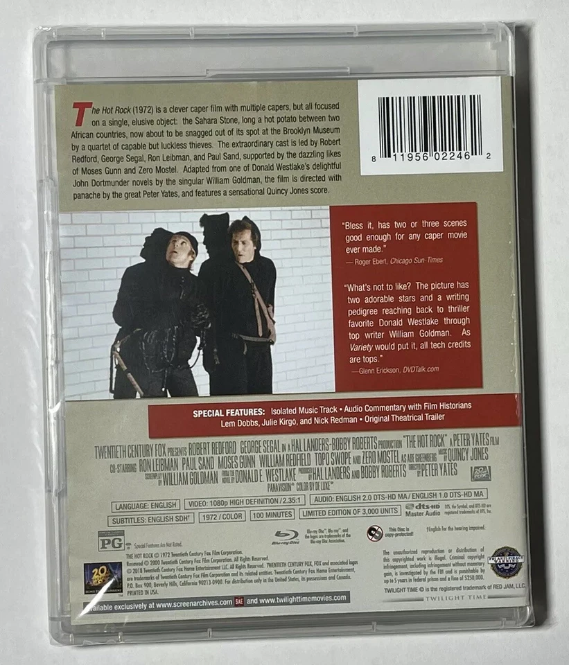 THE HOT ROCK Blu-ray TWILIGHT TIME Limited - ROBERT REDFORD, GEORGE SEGAL OOP Foto 2 de 2