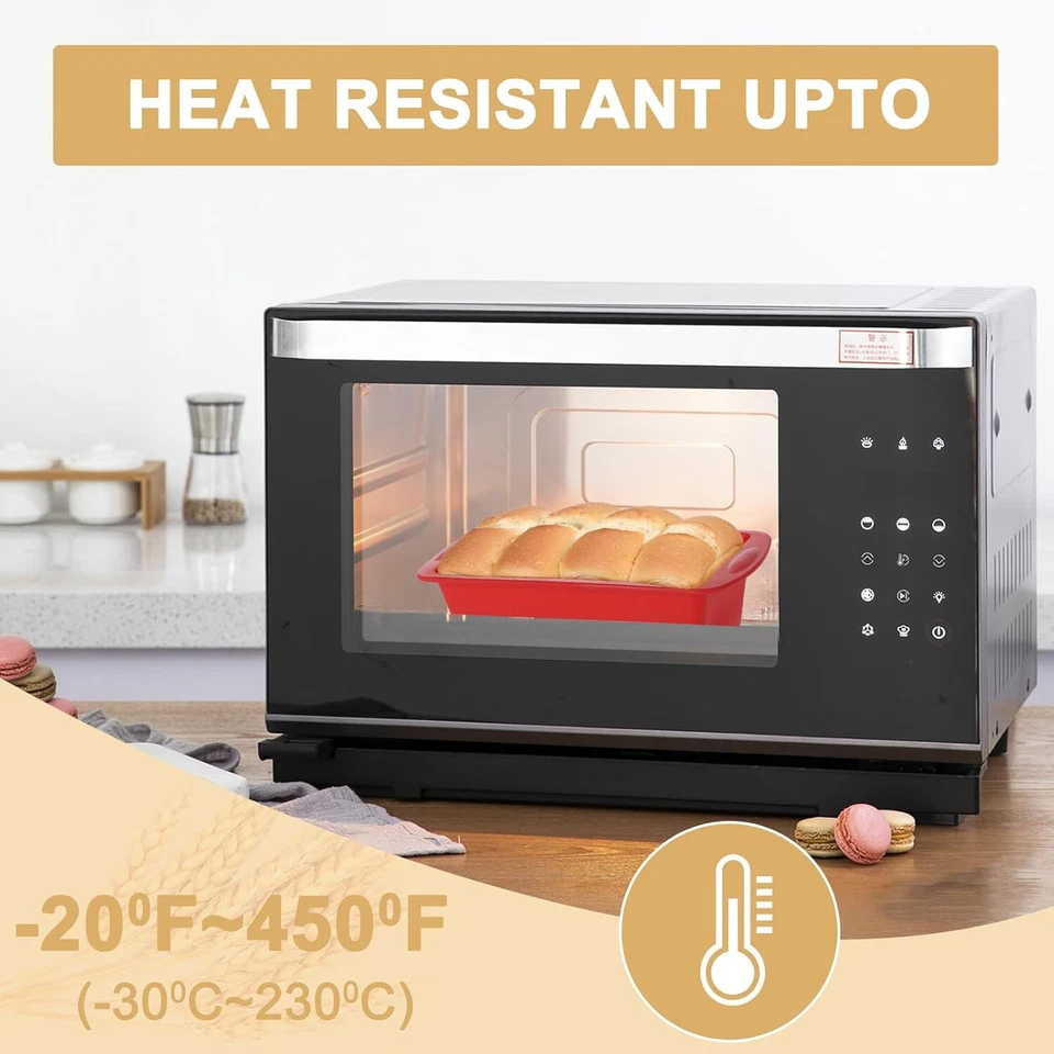 4er Set Mini Silikon Backformen Rechteckig, 20 x 9,5 x 5,5 cm Kastenform für Bro - Bild 2 von 4