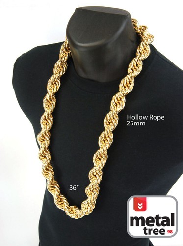 Hip Hop 14K Gold Finish Hollow Chunky 
