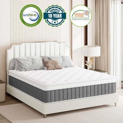 10''12''14'' Hybrid Spring Memory Foam Twin Full Queen King Size Mattress In A Box 