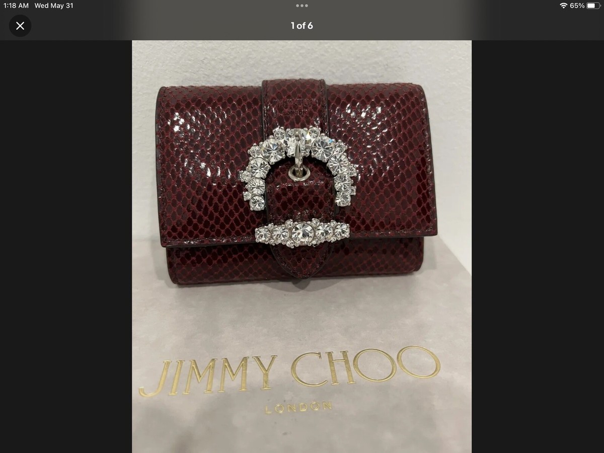 NWT Jimmy Choo London Cheri Lizard Print Leather Trifold