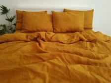 Mustard duvet Cover Linen Duvet Queen Duvet Cover Set Full king Comforter Cover