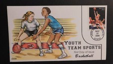 2000 USA First Day Cover FDC Youth Team Sports Basketball Collins Hand Drawn