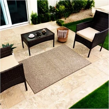 Koeckritz Tweed Premium Sandstone Indoor Outdoor Turf Rug Patios, Cabins, & Boat