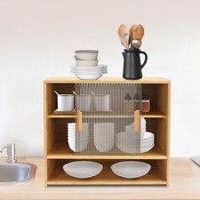 Small Bamboo Kitchen Pantry Sideboard Freestanding Countertop Storage Cabinet