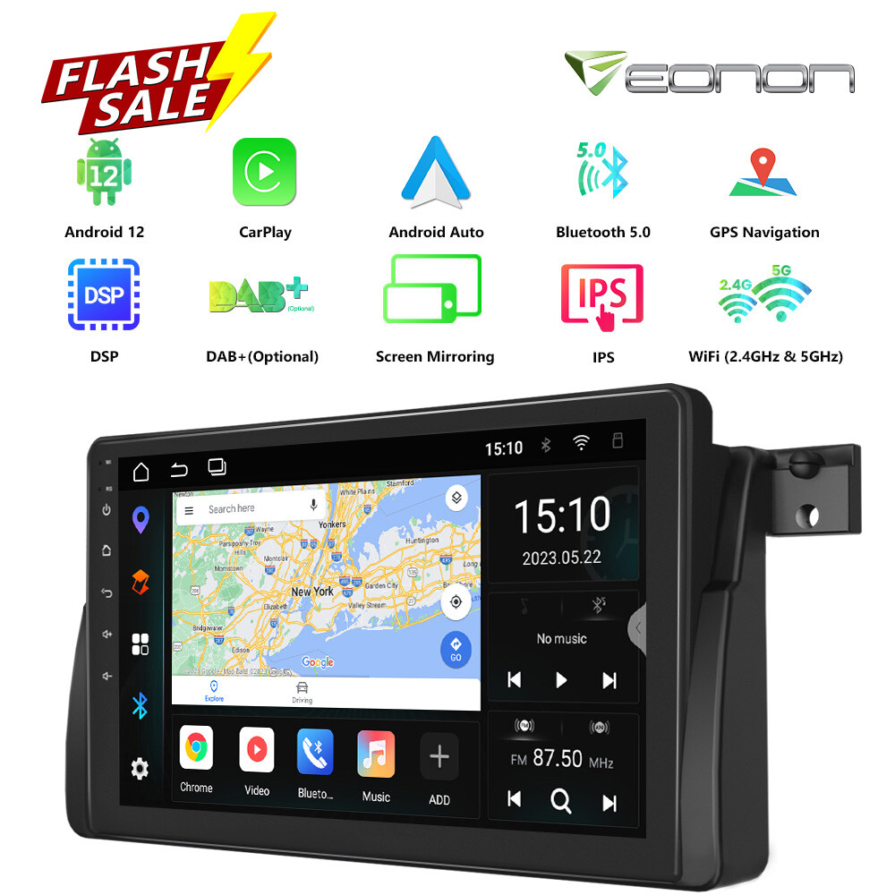 Apple CarPlay For BMW E46 Android 12 9" Car Stereo GPS+ SAT NAV Radio