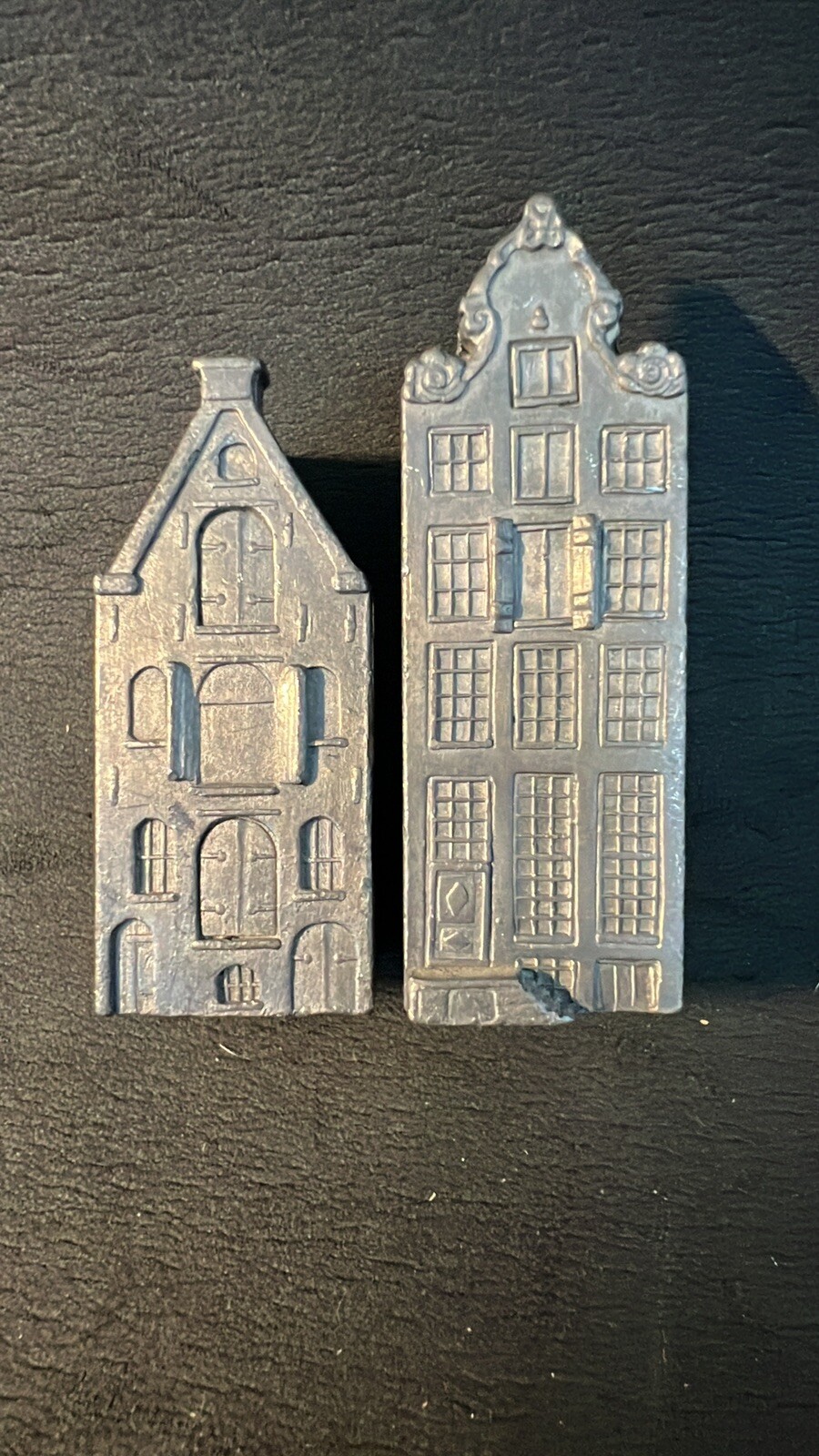 Wetting Gedeponeerd Miniature Building House Pewter Sculpture Figurine Lot Vtg