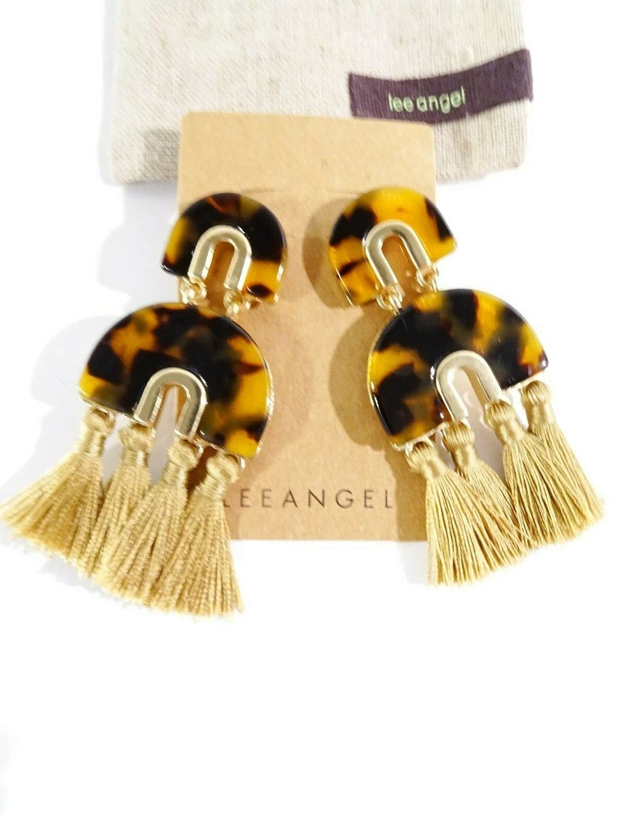 Tan tassel earrings sale